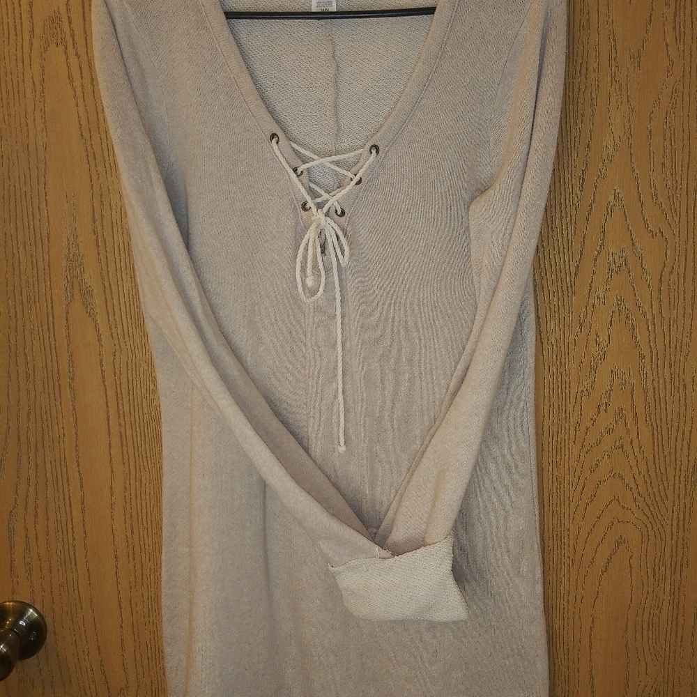 Victoria's Secret Beige Long Sleeve Dressy Dress M
